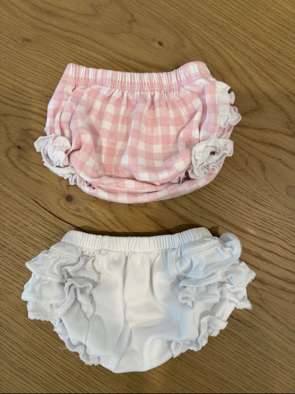 Pink Gingham & White Ruffle Bloomers - Girls 2-Pack